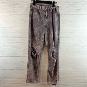 American Eagle Pink Gray Acid Wash Mom Jeans Size 4